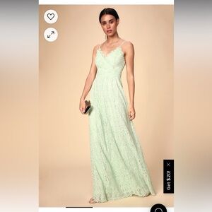 NWT Lulus Unending Love Sage Green Maxi Dress- never worn